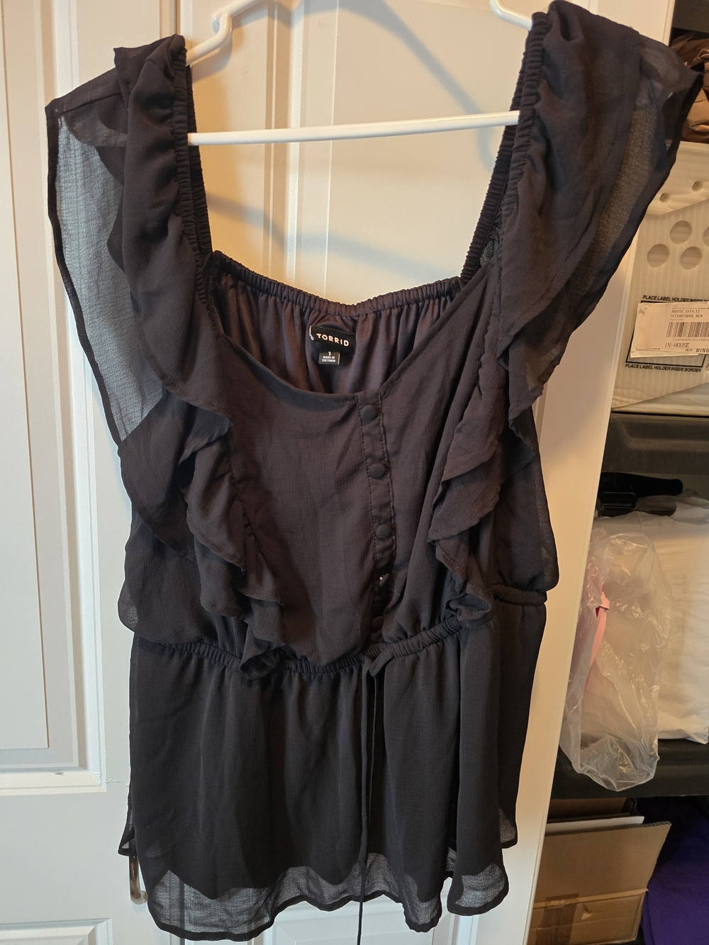 torrid black ruffled Shirt